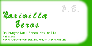 maximilla beros business card
